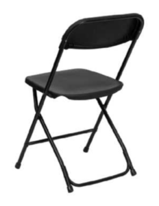 rent black folding chair hire Surrey