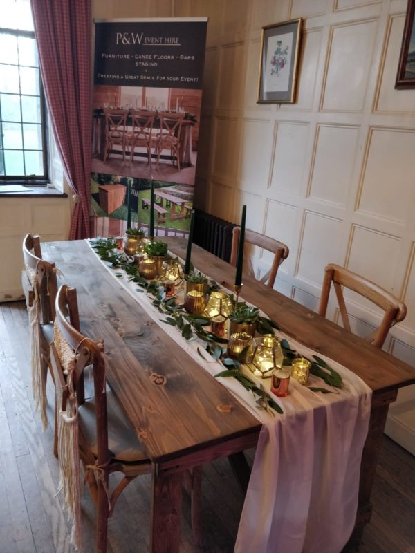 wooden table hire